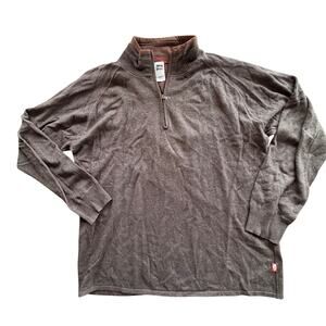 THE NORTH FACE mens XXL Pullover Sweater 1/4 Zip Brown wool blend